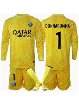 Paris Saint-Germain Gianluigi Donnarumma #1 Målvakt Replika Tredje Kläder Barn 2024-25 Långärmad (+ byxor)